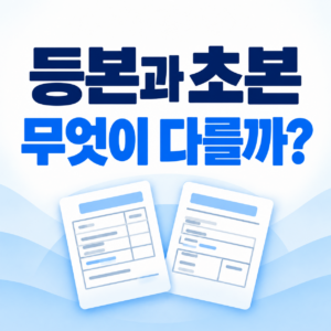 주민등록등본과 초본